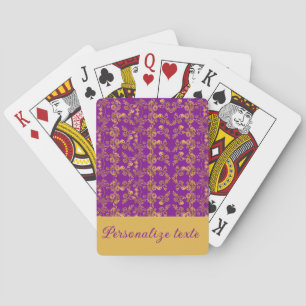 Baraja De Cartas Oro Floral de Damasco de Lujo Personalizado sobre