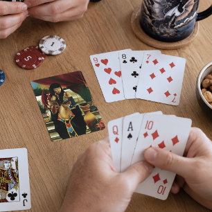 Baraja De Cartas Oro Regio Reina del Antiguo Egipto Mitología