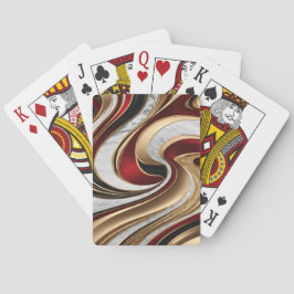 Baraja De Cartas Oro Rojo y Marble Blanco Swirls