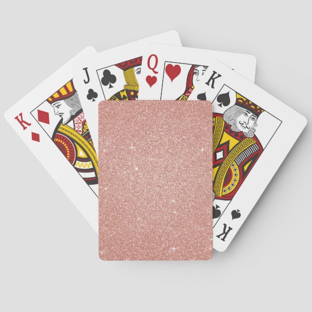 Baraja De Cartas Oro Rosa: Purpurina rosa Rubor y espárragos (Reverso)