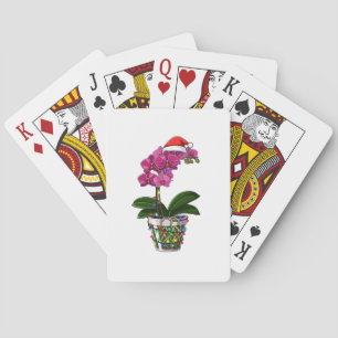 Baraja De Cartas Orquídea Mariposa Phalaenopsis Luces Navideñas