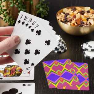 Baraja De Cartas Orquídea Negra y Arte Geométrico Abstracto Retro e