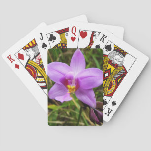 Baraja De Cartas Orquídea Silvestre Flor Tropical Púrpura