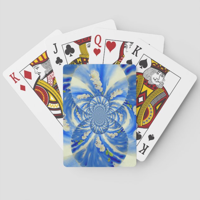Baraja De Cartas Orquídea Watercolor, Nubes Mandala (Reverso)