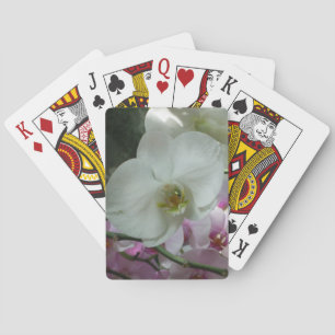 Baraja De Cartas Orquídeas blancas y moradas