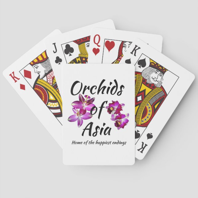 Baraja De Cartas Orquídeas de Asia (Reverso)