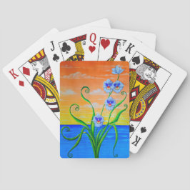 Baraja De Cartas Orquídeas del Océano al Atardecer