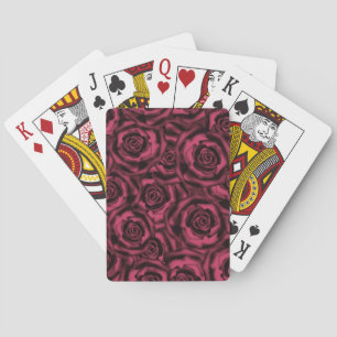 Baraja De Cartas Oscuros rosas de Borgoña .