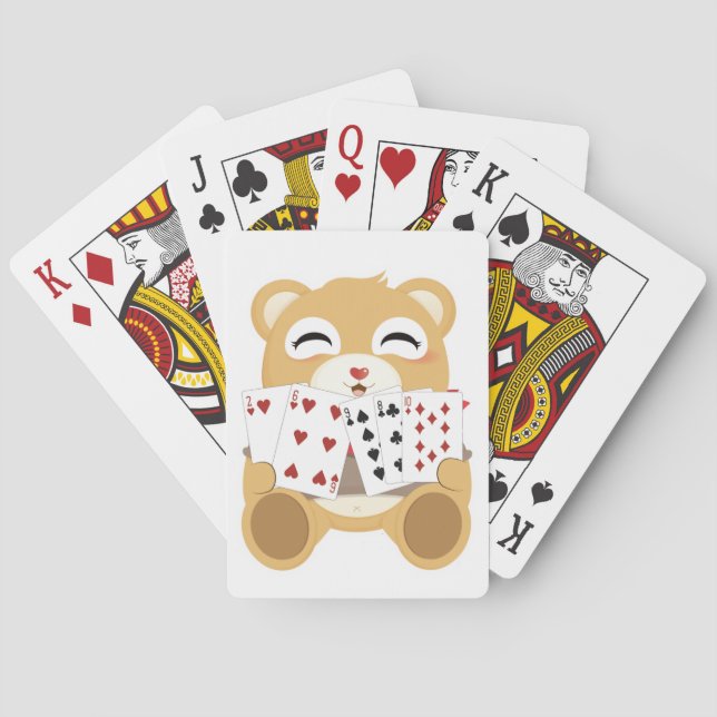 Baraja De Cartas Osito bebé sonriente lindo (Reverso)