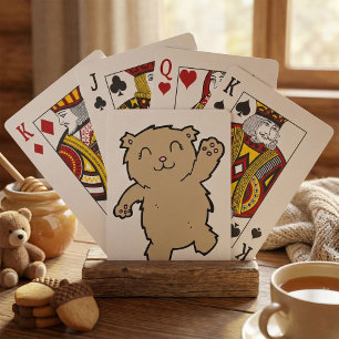 Baraja De Cartas Oso adorable sonriendo y saludando
