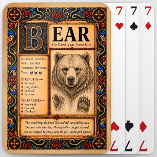 Baraja De Cartas Oso, Arte de Bestiario Medieval