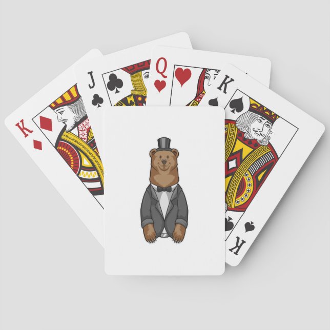 Baraja De Cartas Oso como Groom con Chaqueta (Reverso)