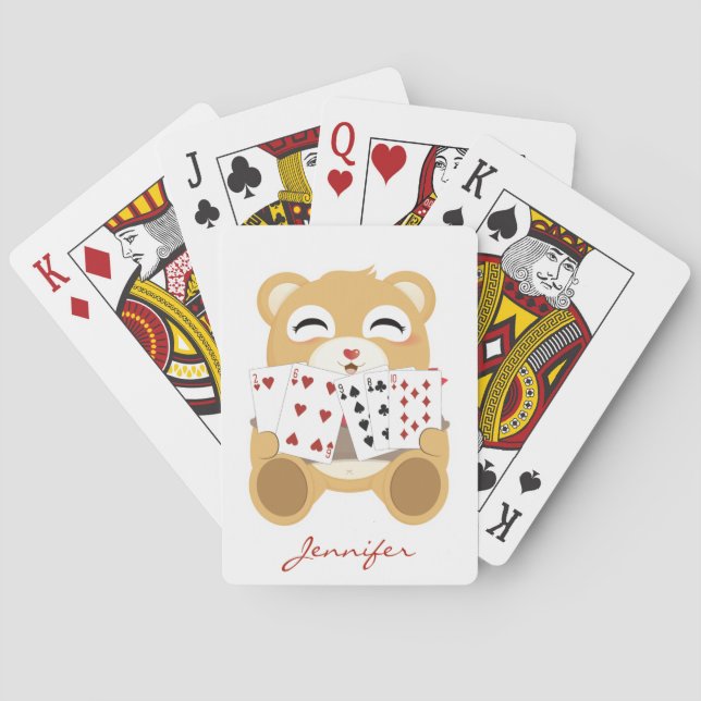 Baraja De Cartas Oso de bebé sonriente lindo (Reverso)