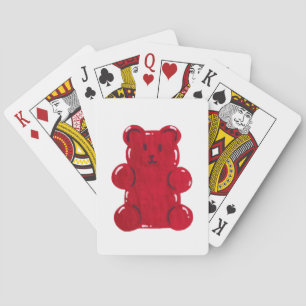Baraja De Cartas oso de goma roja