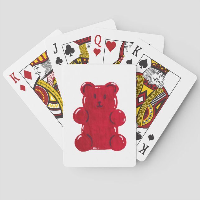 Baraja De Cartas oso de goma roja (Reverso)
