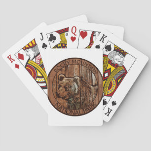 Baraja De Cartas Oso de madera del Parque Nacional de las Montañas