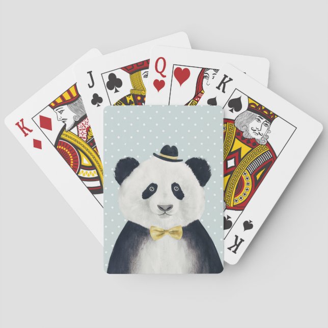 Baraja De Cartas Oso de panda de la acuarela (Reverso)