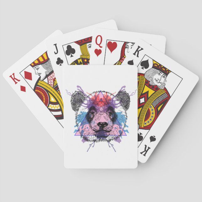 Baraja De Cartas Oso de panda geométrico (Reverso)