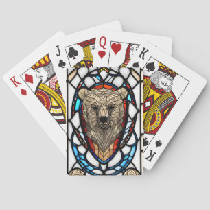 Baraja De Cartas Oso de vidrio manchado