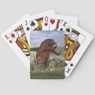 Baraja De Cartas Oso marrón en un campo