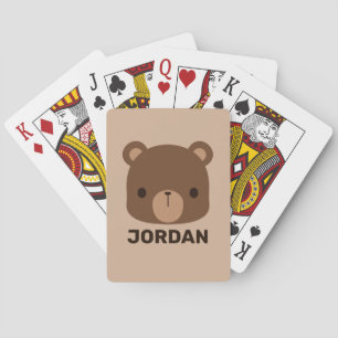 Baraja De Cartas Oso marrón lindo con nombre personalizado