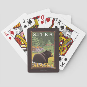 Baraja De Cartas Oso negro en el bosque - Sitka, Alaska