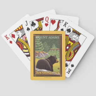Baraja De Cartas Oso negro en el bosque - soporte Adams, Washington