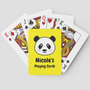 Baraja De Cartas Oso panda lindo dibujando nombre personalizado de