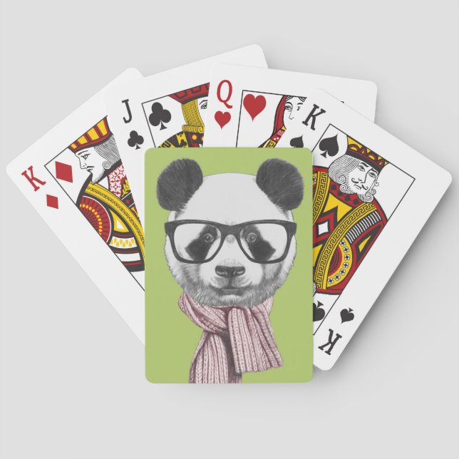 Baraja De Cartas Oso Panda listo para el invierno (Reverso)