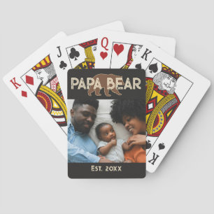 Baraja De Cartas Oso Papá Padre Año Establecido Foto Negro