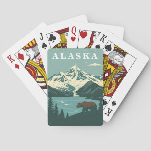 Baraja De Cartas Oso Pardo Retro de Viaje a Alaska