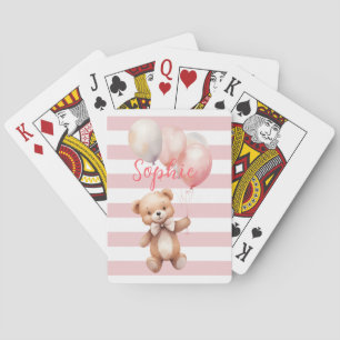 Baraja De Cartas Oso pequeño lindo en rosa