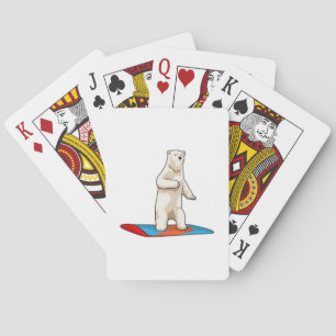 Baraja De Cartas Oso polar como snowboard con Snowboard