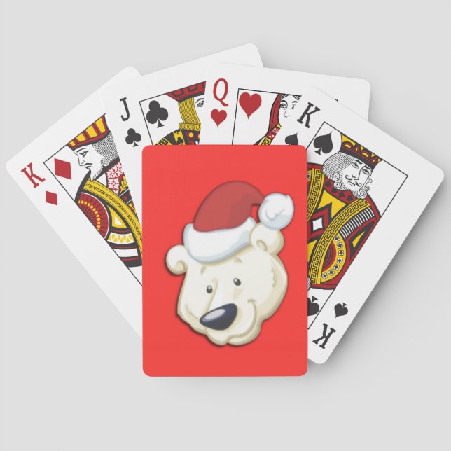 Baraja De Cartas Oso polar de Navidad (Reverso)