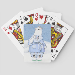 Baraja De Cartas Oso Polar de Navidad en Pijama