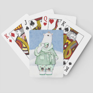 Baraja De Cartas Oso Polar de Navidad en Pijama