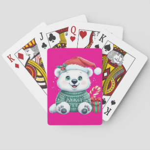 Baraja De Cartas Oso polar de Navidades cortos en suéter festivo