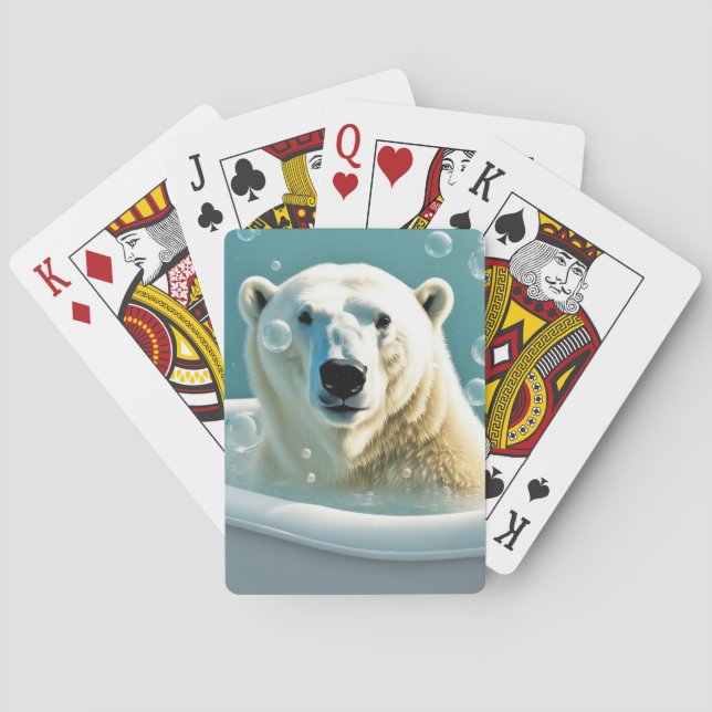 Baraja De Cartas Oso Polar En Baño De Burbujas (Reverso)