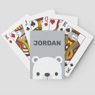 Baraja De Cartas Oso polar pequeño y corto con nombre personalizado