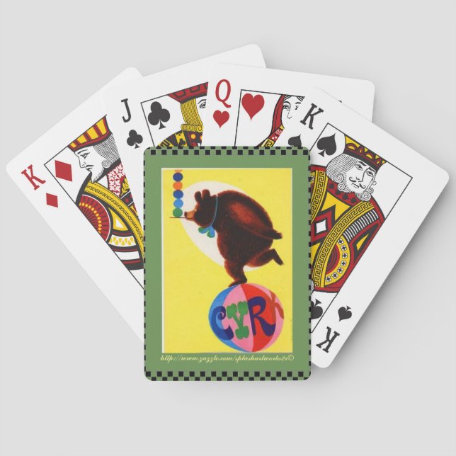 Baraja De Cartas "Oso Poster en bicicleta" (Reverso)