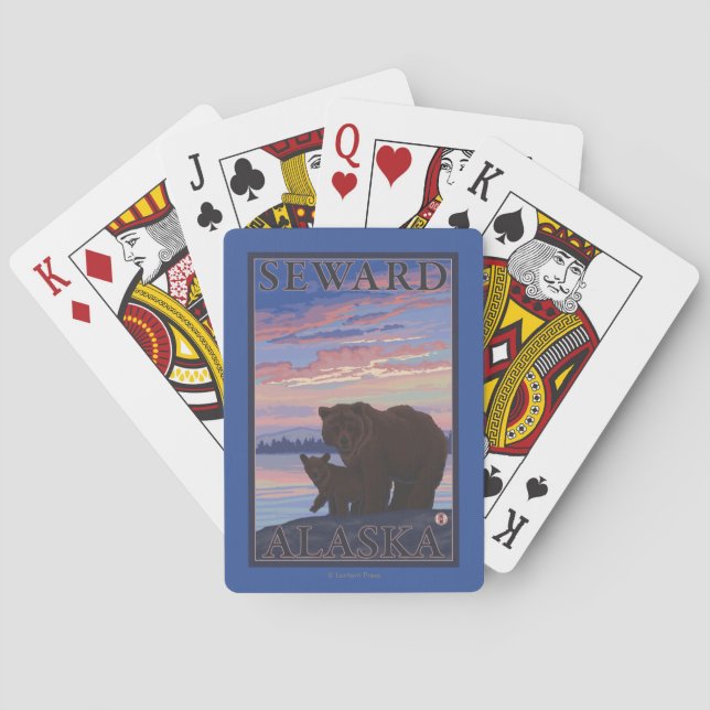 Baraja De Cartas Oso y Cub - Seward, Alaska (Reverso)