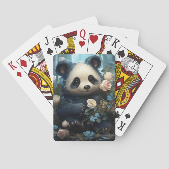 Baraja De Cartas Oso y Flores Panda Adorables (Reverso)