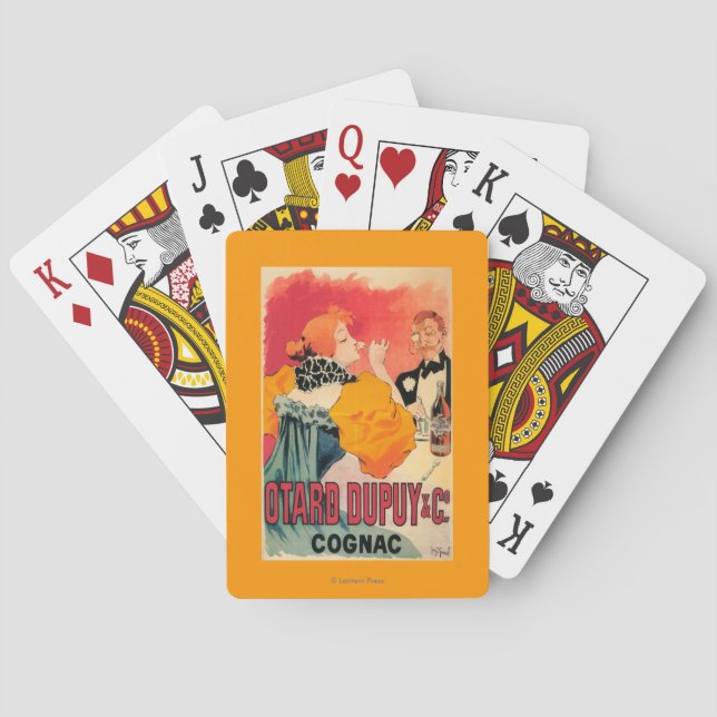 Baraja De Cartas Otard-Dupuy y poster promocional del coñac del CO. (Reverso)