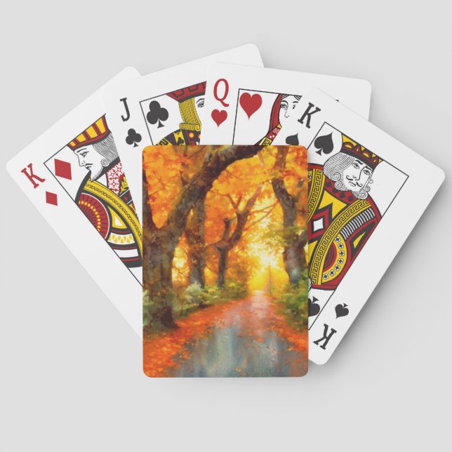 Baraja De Cartas Otoño/otoño/hojas/naturaleza (Reverso)