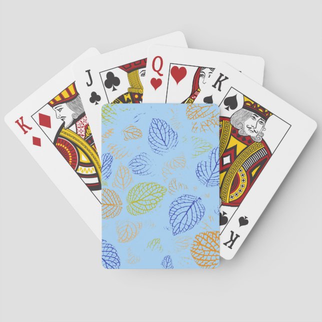 Baraja De Cartas Otoño, patrón de hojas 3 (Reverso)