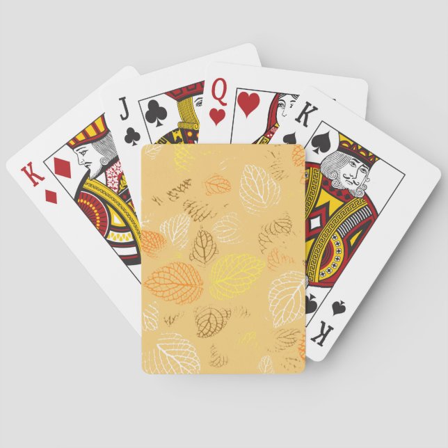 Baraja De Cartas Otoño, patrón de hojas 4 (Reverso)