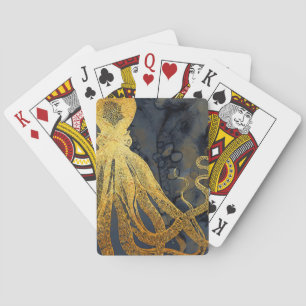 Baraja De Cartas Otopo de cosecha de vintage dorado color de agua a
