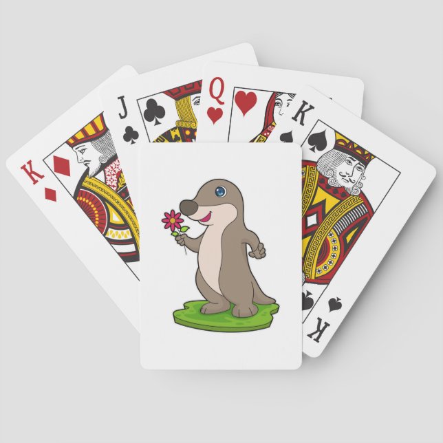 Baraja De Cartas Otter con flor (Reverso)