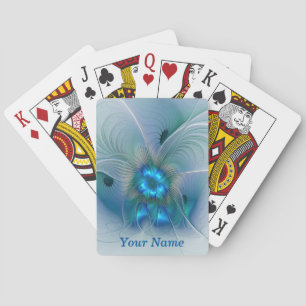 Baraja De Cartas Ovationes de pie Arte abstracto de fractal azul No