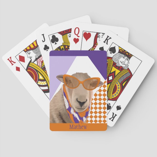 Baraja De Cartas Oveja Cubierta Con Gafas (Reverso)